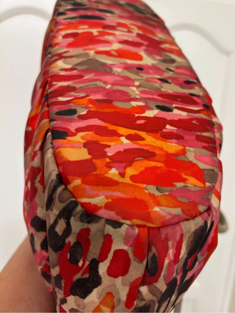Brighton “Milano Spots” watercolor hobo bag with patent leather trim EUC